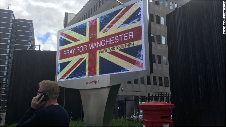 pray for manchester billboard attack union jack