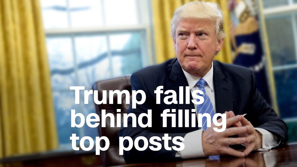 Trump falls far behind in filling top posts 