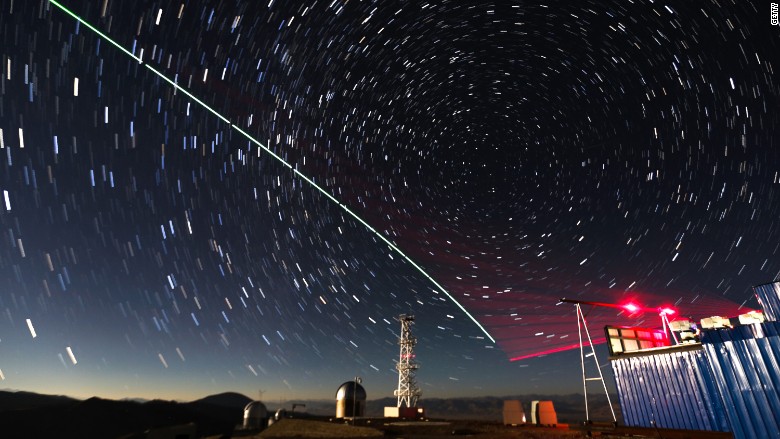 China's Micius satellite sent photons to ground stations in the mountains of Tibet. Image: BBC