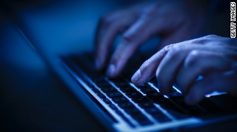 typing on computer blue light
