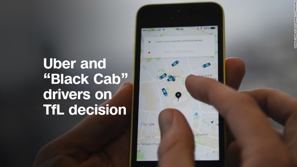 Uber and "Black Cab" drivers on ban decision