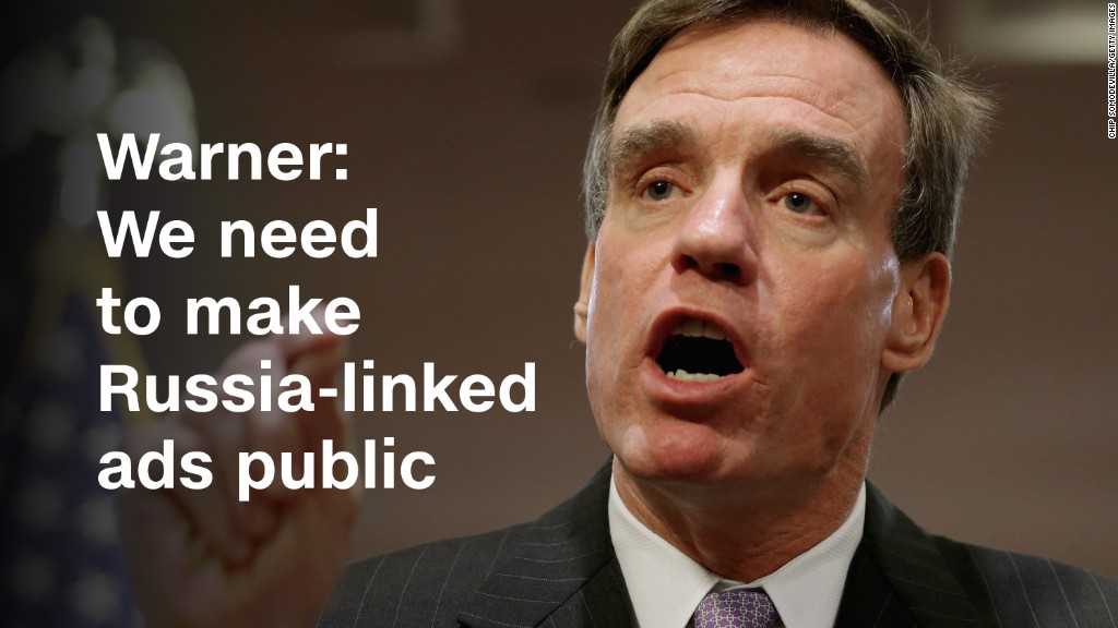Warner: We need to make Russia-linked ads public