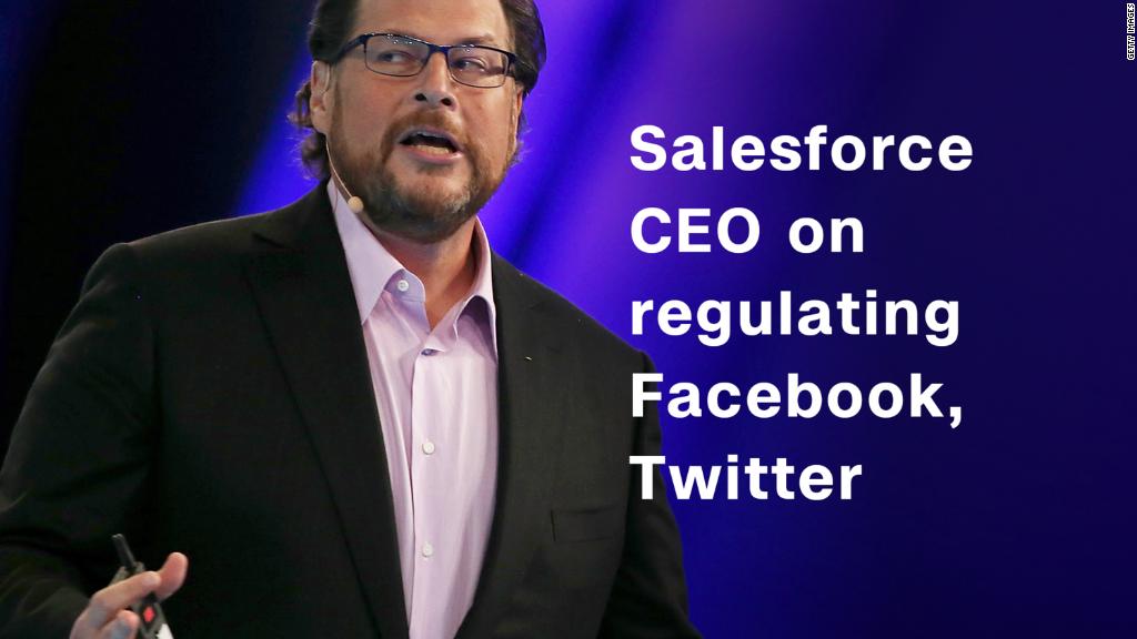 Salesforce CEO: Facebook and Twitter may need more regulation 