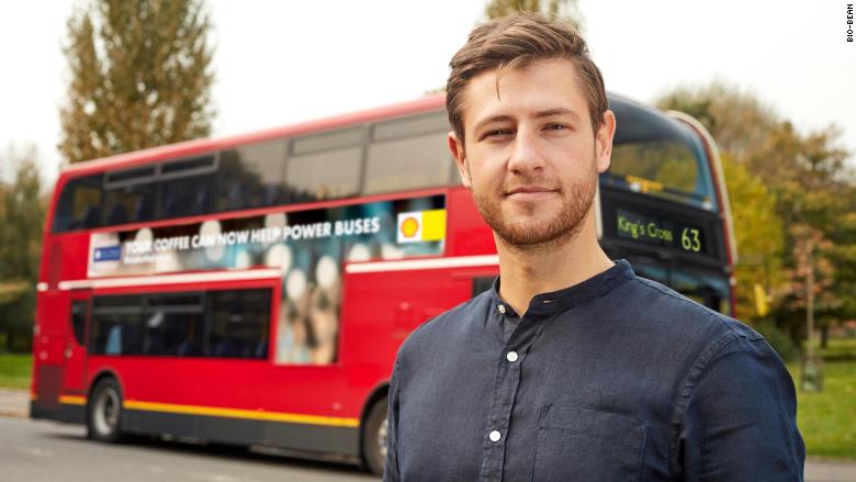 london bus coffee fuel arthur kay bio-bean shell