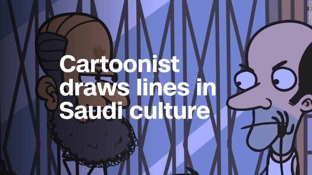 Cartoonist draws lines in Saudi culture