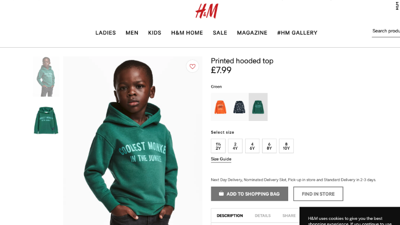 h&m coolest monkey hoodie