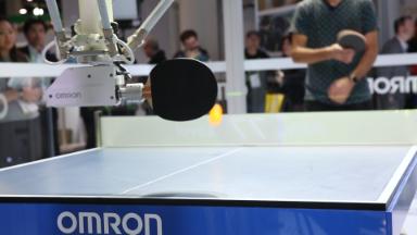 We played ping pong against a robot