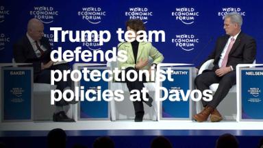 Trump team defends protectionist policies at Davos