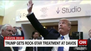 Trump's rock star reception at Davos