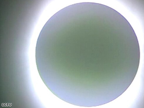State television in China broadcast this image of the eclipse.