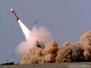 In an 2005 joint Israeli-U.S. exercise, a Patriot missile is fired from a desert launch site in southern Israel.