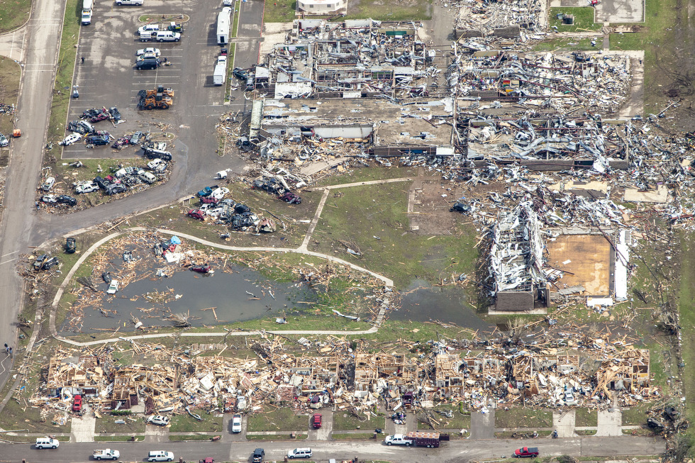 Photos: The path of destruction from above