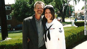 Samantha Schilling, with her father, lost several friends in the USS Cole bombing.