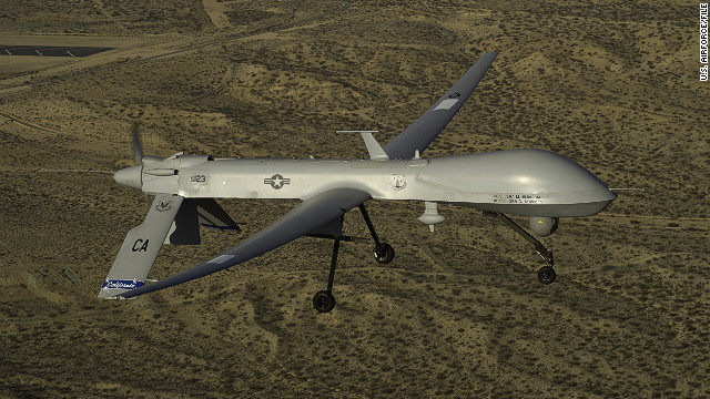 A U.S. Air Force MQ-1 Predator UAV flies over Victorville, California, on January 7. 