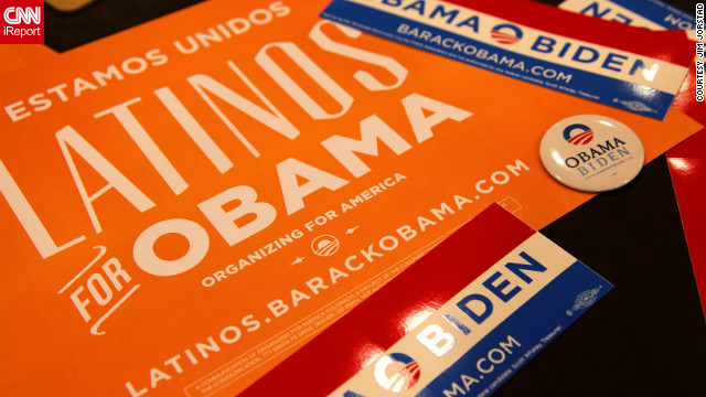 latinos for obama sign