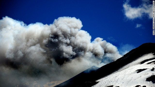 View of the Copahue volcano spewing ashes, in Copahue, Chile, on December 23, 2012.
