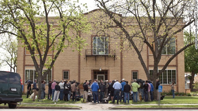 Folks in West 
don't know what to make of all the media, like this scrum at City Hall.