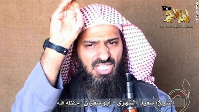 Pictured is Said al-Shihri, a commander in al Qaeda in the Arabian Peninsula, from a video posted on October 6, 2010.