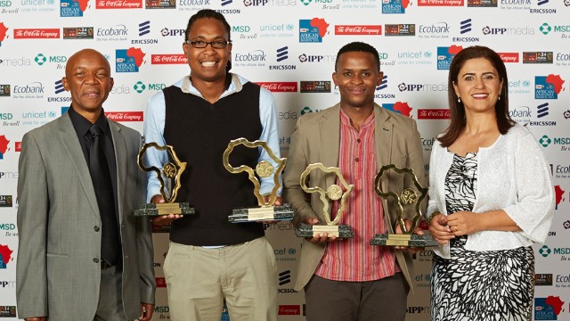 Msindisi Fengu and Yandisa Monakali share the top honors at the CNN MultiChoice African Journalist Awards 2013.