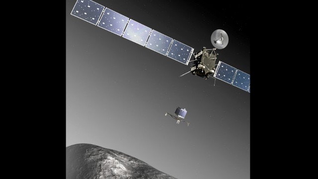 Rosetta is named after the Rosetta Stone, the black basalt that provided the key to deciphering Egyptian hieroglyphs. Scientists think the mission will give them new clues about the origins of the solar system and life on Earth. The mission is spearheaded by the European Space Agency with key support from NASA.