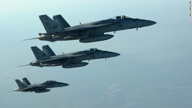 In this photo released by the U.S. Air Force, fighter jets fly over northern Iraq as part of coalition airstrikes in Syria on Tuesday, September 23. The United States and several Arab nations <a href='http://www.cnn.com/2014/09/23/world/meast/isis-airstrikes/index.html'>have started bombing ISIS targets</a> in Syria to take out the militant group's ability to command, train and resupply its fighters.