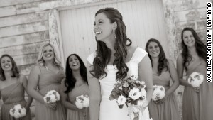 Brittany Maynard shares a moment with her bridesmaids.