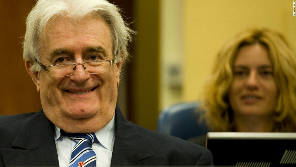 Former Bosnian Serb leader Radovan Karadzic during his trial at the International Criminal Tribunal for the Former Yugoslavia in The Hague, Netherlands on October 16, 2012.