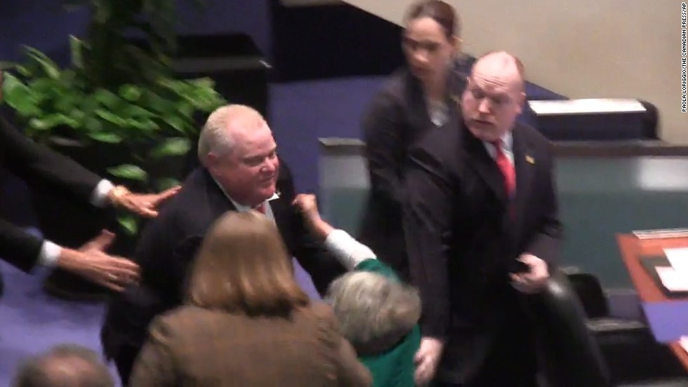 Rob ford knocks down councillor video #7