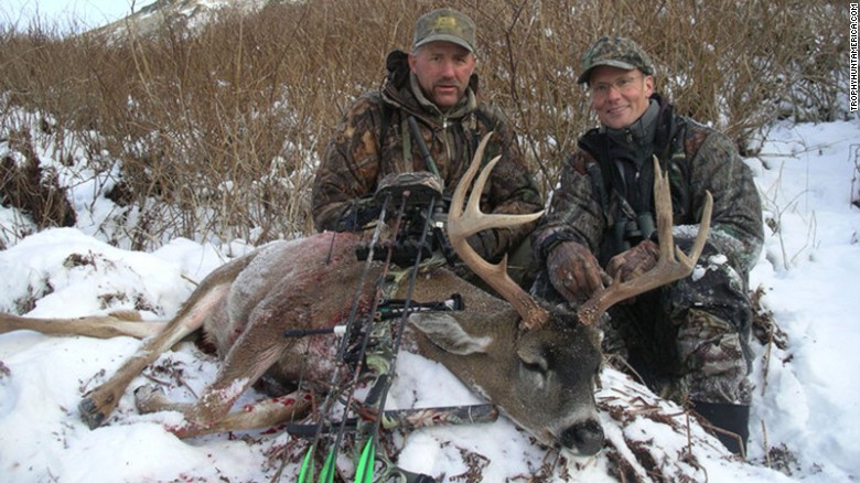 Palmer posing (on right) with dead Black Tailed deer. Palmer said he #39;deeply#39; regrets killing Cecil the lion, and thought the hunt was legal.