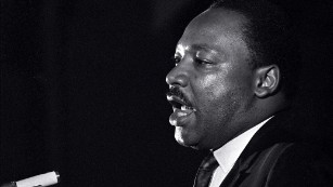 King&#39;s eyes appeared to tear up during his &quot;mountaintop&quot; speech the night before he was assassinated.