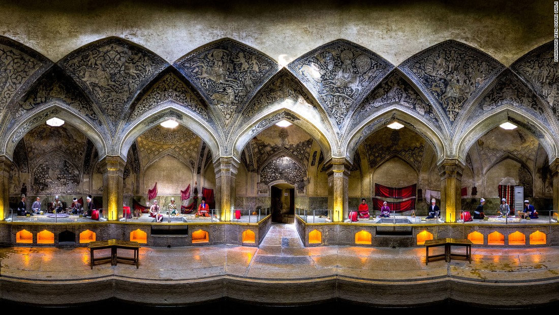 &quot;The amazing symmetry of the architecture and its limestone embellishments make this bath one of a kind,&quot; says Ganji. &quot;To capture this stretched panorama, I needed permits to allow me to stand in the middle of the deep bath.&quot;