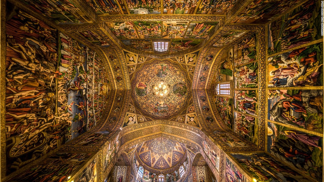 &quot;I was amazed by the golden color of the ceiling and the unique paintings all around,&quot; says Ganji. &quot;I put my camera on the floor and tilted it upwards using a wide lens to capture this photo.&quot;