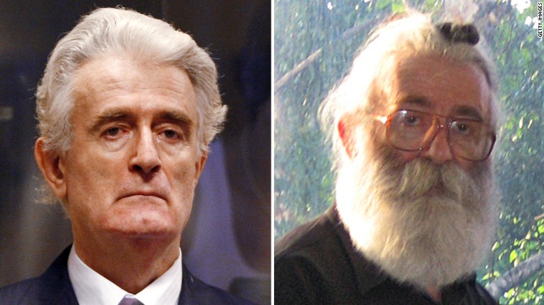 When Karadzic was found, he'd grown a long beard and wore spectacles to disguise himself.