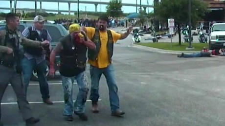 Dashcam footage captures biker gang brawl - CNN Video