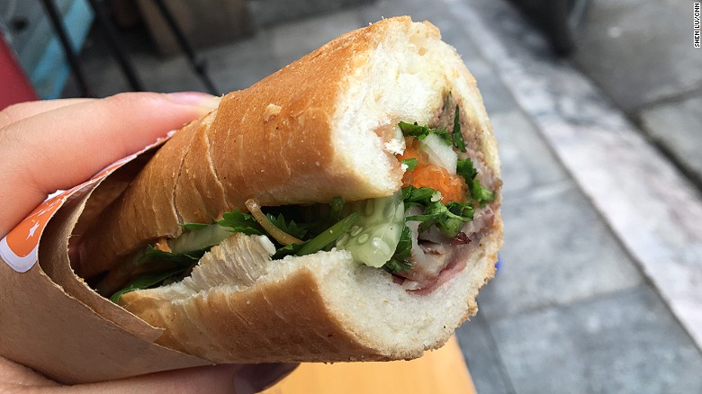 Banh mi is one of Vietnam&#39;s most famous exports. Arriving in a crispy, fresh baguette, fillings can include pickled veggies, cilantro, pork, pate, sausage and even cheese. 