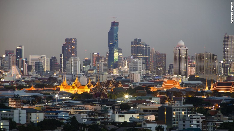 The Bangkok skyline with the MahaNakhon