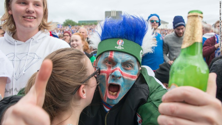 Fans have been watching the action unfold on big screens in Reykjavik.