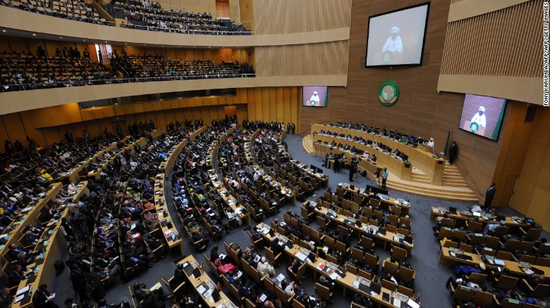 A general view taken on January 30, 2016 in Addis Ababa shows the 26th presidential summit of the African Union.  