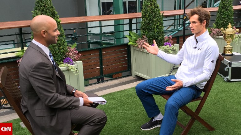 Wimbledon champ Andy Murray (right) spoke to CNN&#39;s James Blake about the change of gun laws after the Dunblane massacre in 1996. Murray was in a nearby classroom during the shooting. 