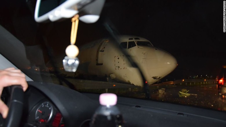 A Boeing 737 cargo plane crashed onto a road in Italy.