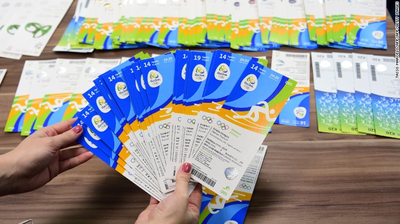 The Olympic tickets seized as part of a police sting into scalping.