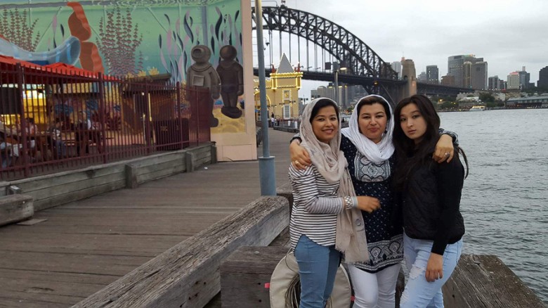 Najeeba with her sisters. 