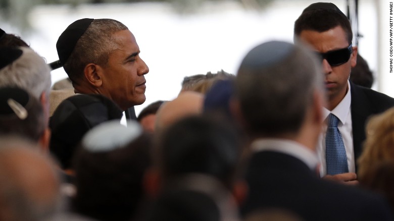 President Obama took time to greet guests before the ceremony.