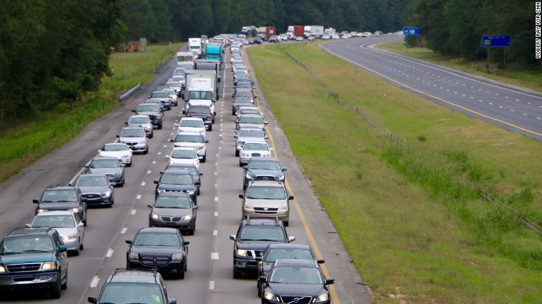  There were traffic jams on I-26 as far west as Columbia, South Carolina. 