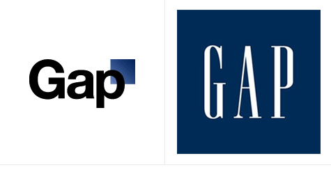 Back to basics: Gap is going back to its classic logo (right) after its new logo triggered customer outcry.