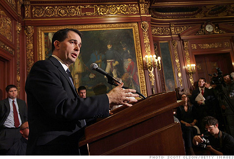 wisconsin, budget, walker, collective bargaining, unions