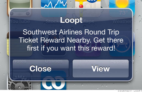 Loopt's Reward Alerts app will let you know when you're close to a deal.