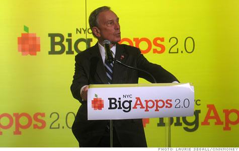 NYC Mayor Michael Bloomberg is turning public city databases over to entrepreneurs, whom he hopes will launch new tech businesses atop them.