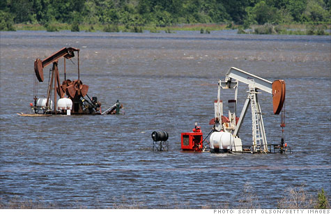 Mississippi River floods, oil wells, gas prices