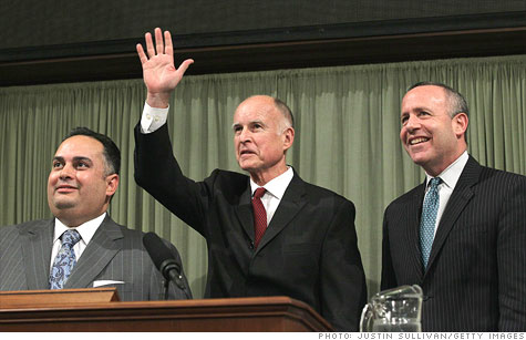 California Governor Jerry Brown and Democratic lawmakers unveil a new budget plan.